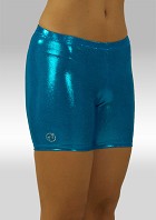 Collant de gymnastique court turquoise wetlook O756tu